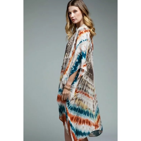 SOLD OUT Coachella Tie Dye Bohemian Kimono Open Wrap - Picture 4 of 6